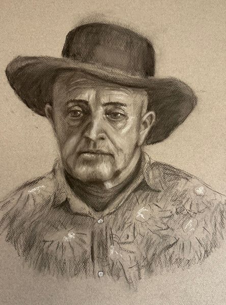 Mark - Portrait in Charcoal drawn at Ilkley Portrait Session by Jonny Little
