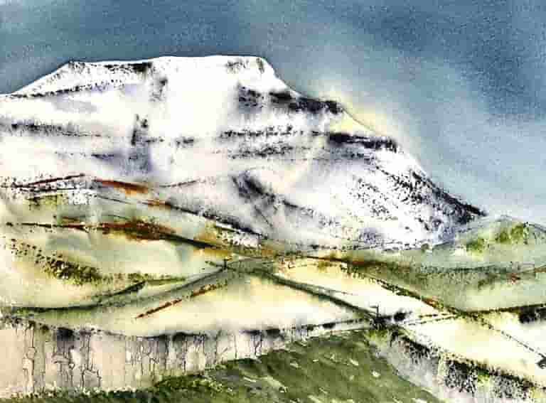 Ingleborough - moonscape over Southerscales