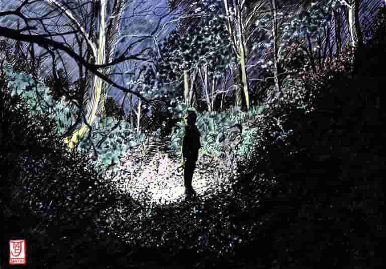 First sketch for Into the Woods by Torchlight