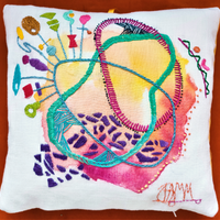 Colourful Abstract embroidery that expresses joy