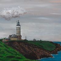 Lighthouse painting by James Lee artist - Leeds