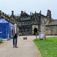 Matthew Eyles standing in front of East Riddlesden Hall