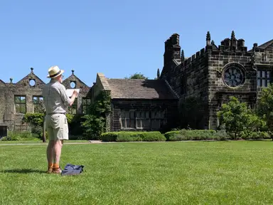 Matthew Eyles Artists sketching at East Riddlesden Hall