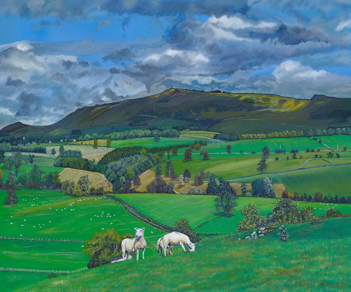 Cracoe Fell from Mickleber Hill, original oil painting by Jonathan Little of the Yorkshire Dales