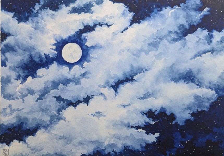 Moonlight. An original watercolour painting by Matthew Eyles