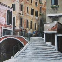 To the Vaporetto painting by Irena Fraczek