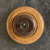 OF102 - One gang round 2 way Brown Dolly light switch