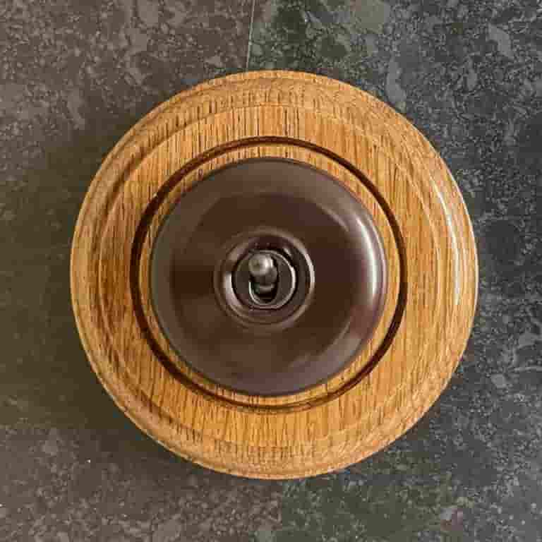 One gang round 2 way Brown Dolly light switch