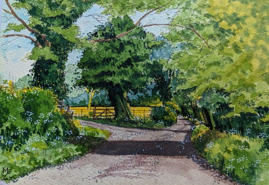 On Havernook Lane. An original painting by Matthew Eyles