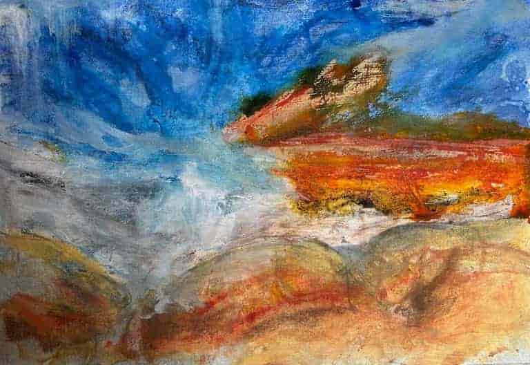 Sunset over Elslack Painting by Joy Bowhay