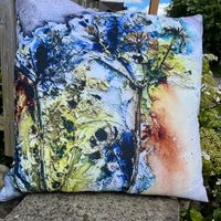 Umbellier dispersal is a collage with organic material to reference the spreading of wild seed over winter
