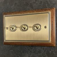 GFP302- Georgian Flat Plate 3 GangToggle Switch 2 Way
