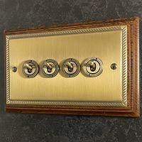 GFP402- Georgian Flat Plate 4 GangToggle Switch 2 Way