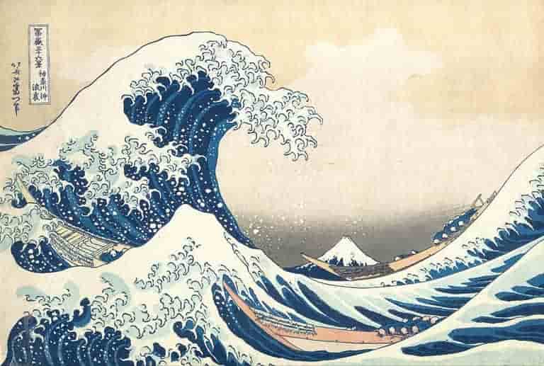 The Great wave by  Hokusai (1760–1849), The Golden section. Fibonacci