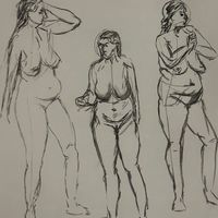 Life drawing in charcoal at Leeds Drawing Club