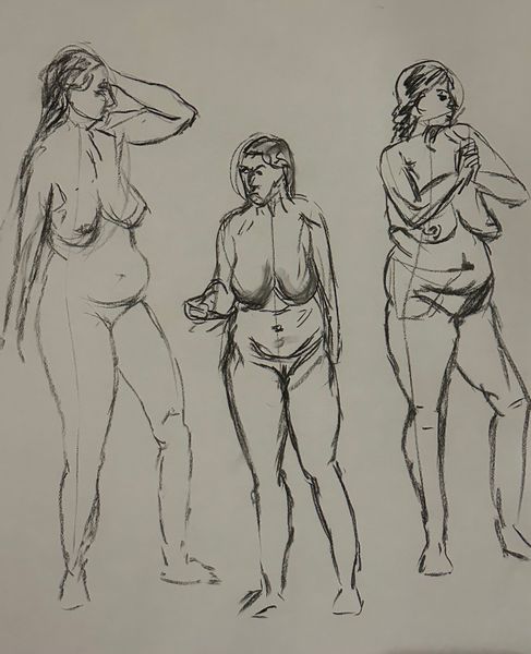 Life drawing in charcoal at Leeds Drawing Club
