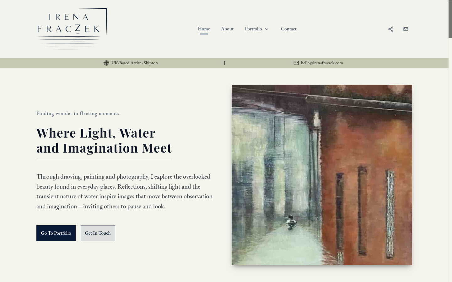 Desktop website for Irena Fraczek