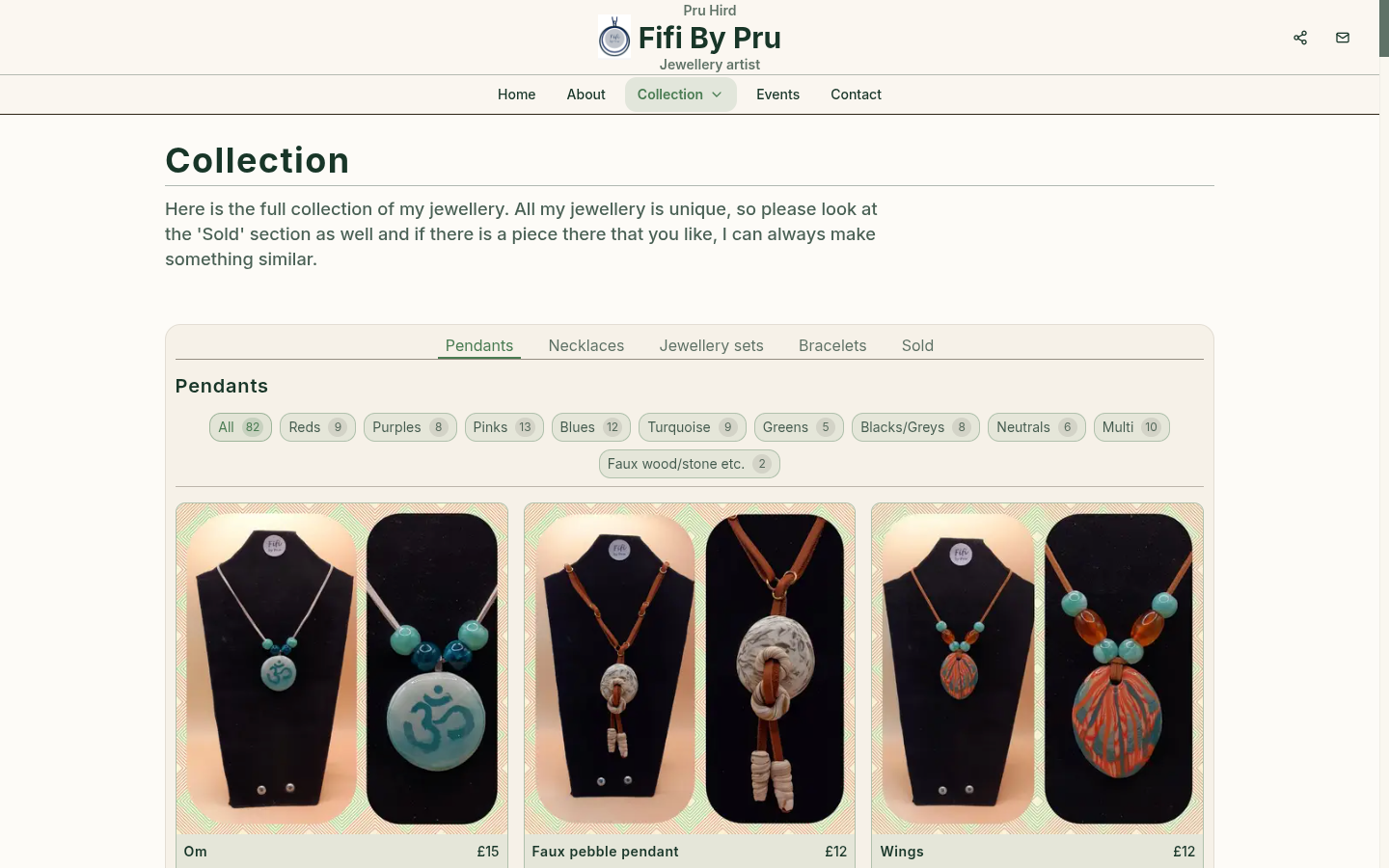 Fifi By Pru website - laptop