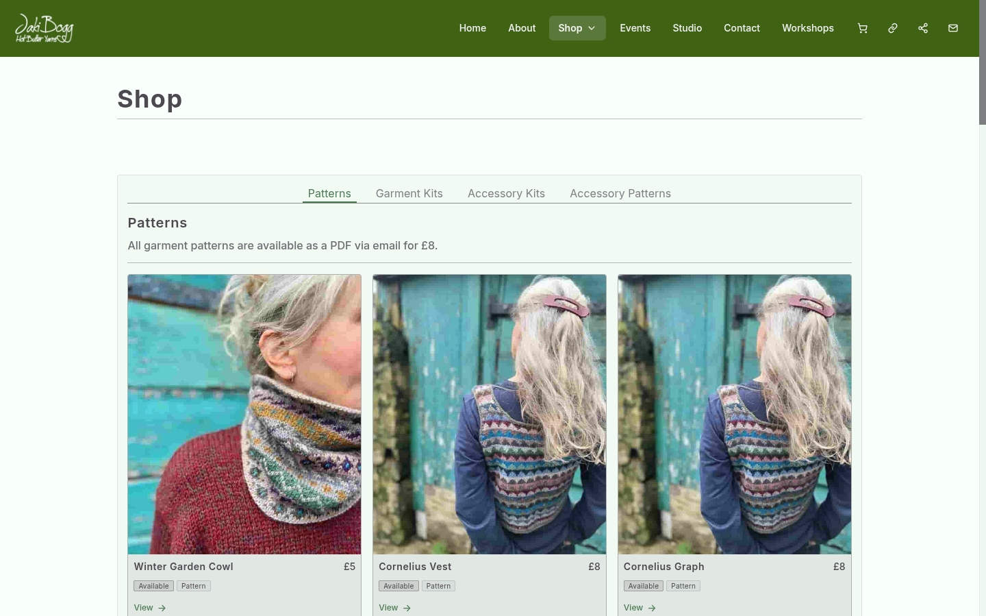 Jaki Bogg Maker website - laptop