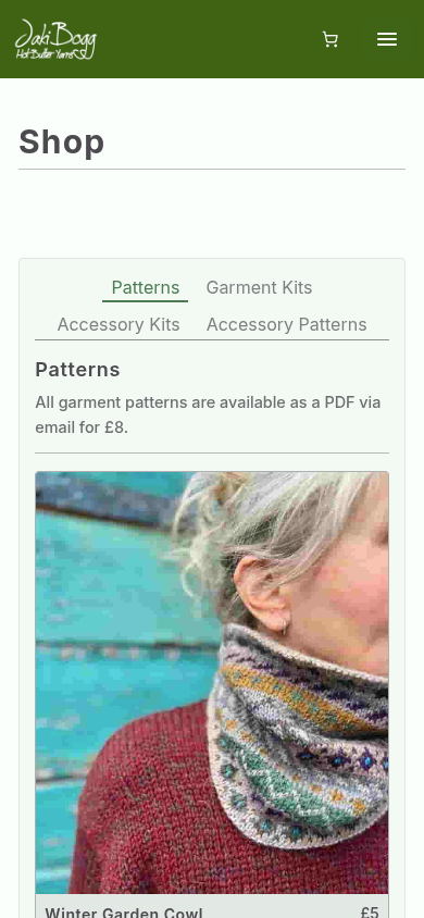 Jaki Bogg Maker website - mobile