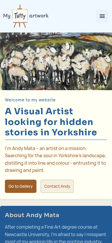 My Tatty Artwork website - mobile