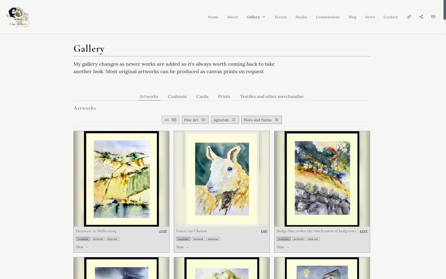Cumbye Art website laptop
